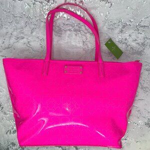 Kate Spade Sm Harmony Hot Pink Pinksaphre Tote in Barbie Aesthetic with Hearts